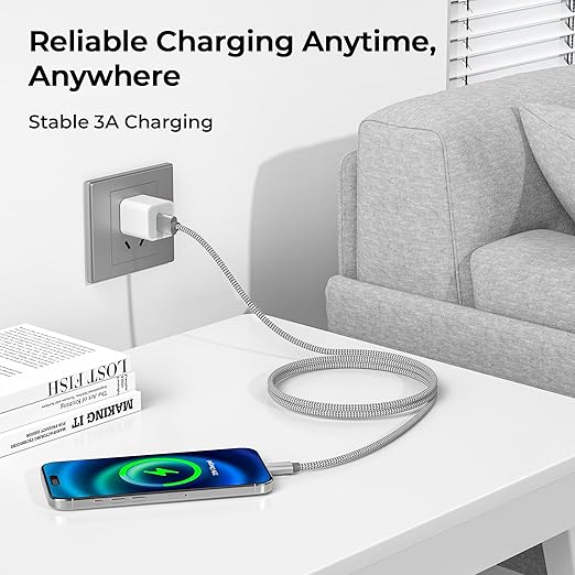 Basesailor for iPhone 17 Air 16 Car Charging Cable 3.3FT 2Pack,USB C Charger Cord for New iPhone 16e 15 Pro Max Plus,Samsung Galaxy S25 S24 S23 FE Plus Ultra,A13 A14 A42 A55 A54 A53,Google Pixel 9 XL