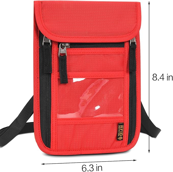 Neck Wallet Lightweight RFID Blocking Waterproof Travel Pouch Passport Wallets for Women Men