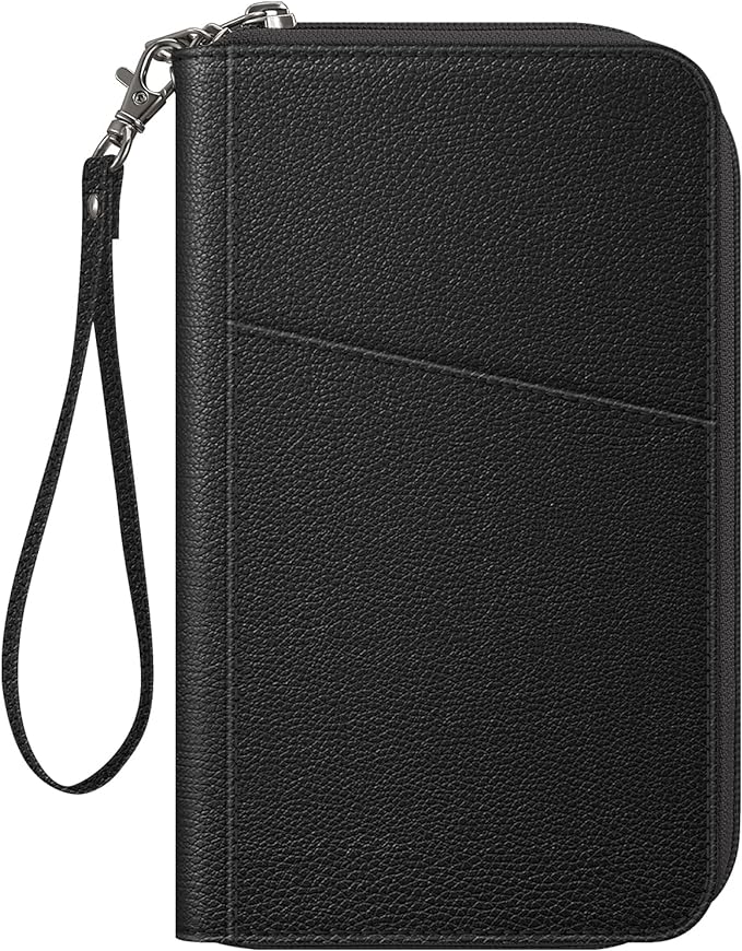 FINTIE Family Passport Holder Wallet Travel Document Organizer Clutch Bag | RFID Blocking Credit Cards Case Cover for Women Men