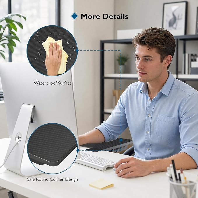 BONTEC Ergonomic Desk Extender Tray, 9.5"x9.1" Wrist Rest Shelf | 90°Foldable Elbow Support, Table Mount Arm, Clamp on Computer Arm Rest for Desk, Office & Home Use,Durable Easy to Install