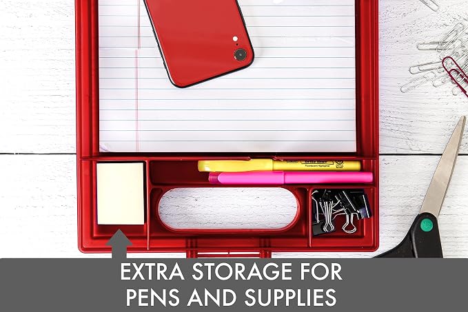 Dexas Clipcase Storage Clipboard with Handle, Red