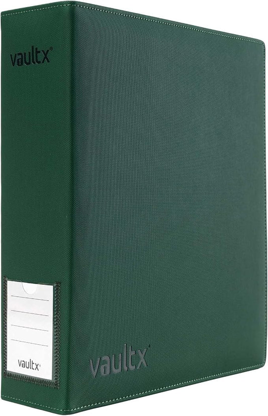 Vault X Large Ring Binder, 900 Cards, fits 9 Pocket Pages, Exo-Tec Material, 3 D-Ring Folder, for Trading Cards (Green)