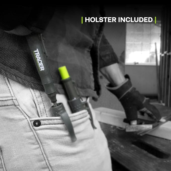 Tracer 2.8mm Carpenters Pencil Deep Hole Construction Pencil | Site Holster and Pencil Sharpener Carpenter Pencils Mark Up to 5.7 Inches Woodworking Pencil - Lapiz de Construccion