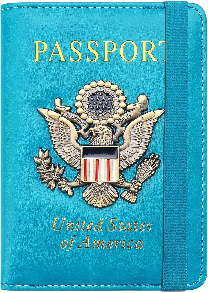 Premium Passport Holder for Travel RFID Blocking Passport Cover Slim | Passport Cover for Women Men Leather US Passport Wallet Case for Travel Passport Book Cover Travel Document Organizer Carrier