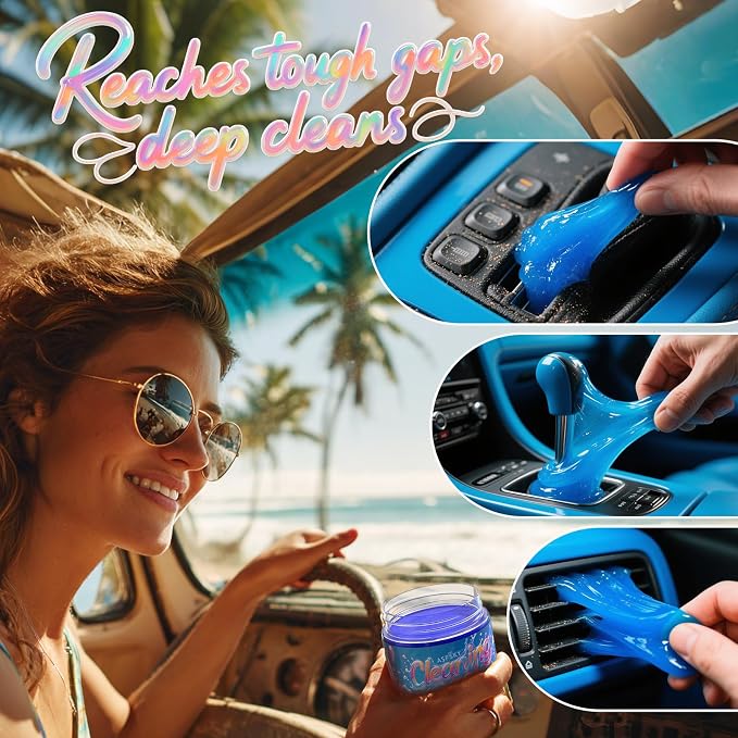 ASFSKY Car Cleaning Gel, Fruit Scent, 4 Pack | Cleaning Putty for Car Interior, Keyboard Dust Remover, Universal Cleaning Gel