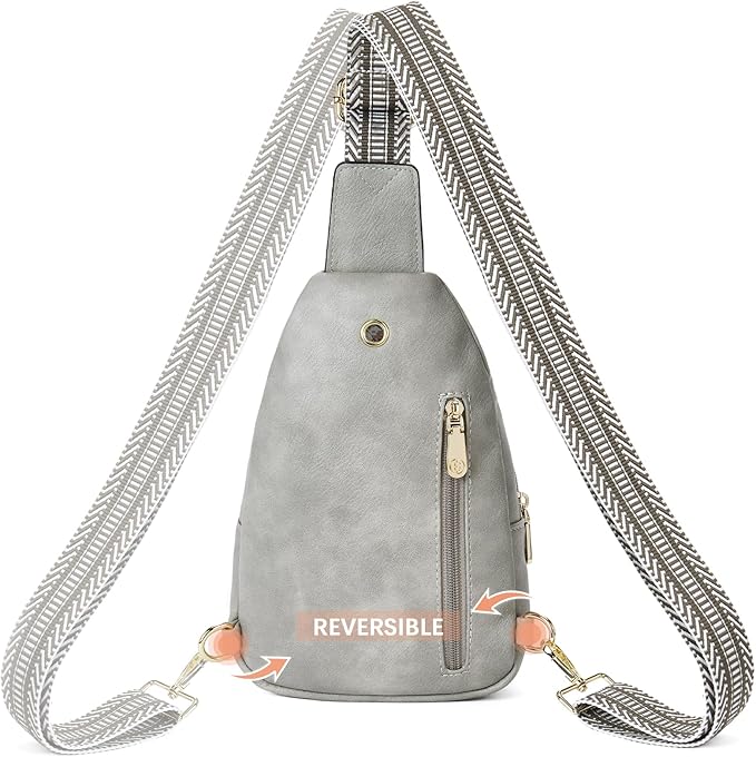 BOSTANTEN Sling Bag for Women Leather Crossbody Bags Fanny Pack Chest Bag for Travel | Adjustable Wide Strap, Small, Anti Theft, Lightweight, Multi Pockets and Carrying Way, Card Slot, Cute Trendy for Everyday