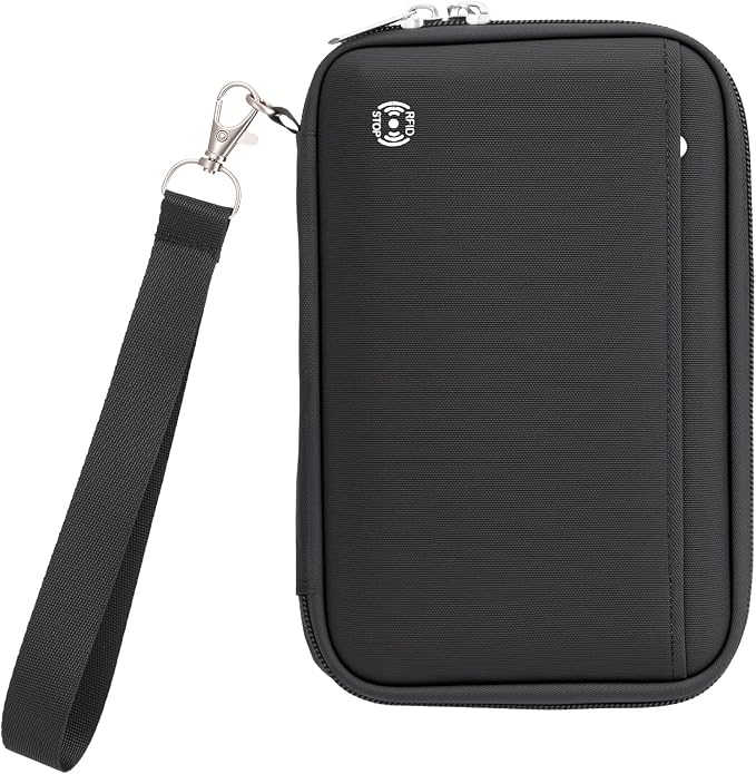 WALNEW Passport Holder for Travel Family, RFID Blocking Passport Wallet | Travel Document Organizer Holds up to 5-6 Passports, Water Resistant Travel Wallet Passport Pouch, Travel Essentials