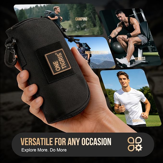 ONETIGRIS Tactical Hard Shell Eyeglasses Case Molle Zipper Sunglasses Pouch Shockproof Crush Resistant for Outdoor Activities