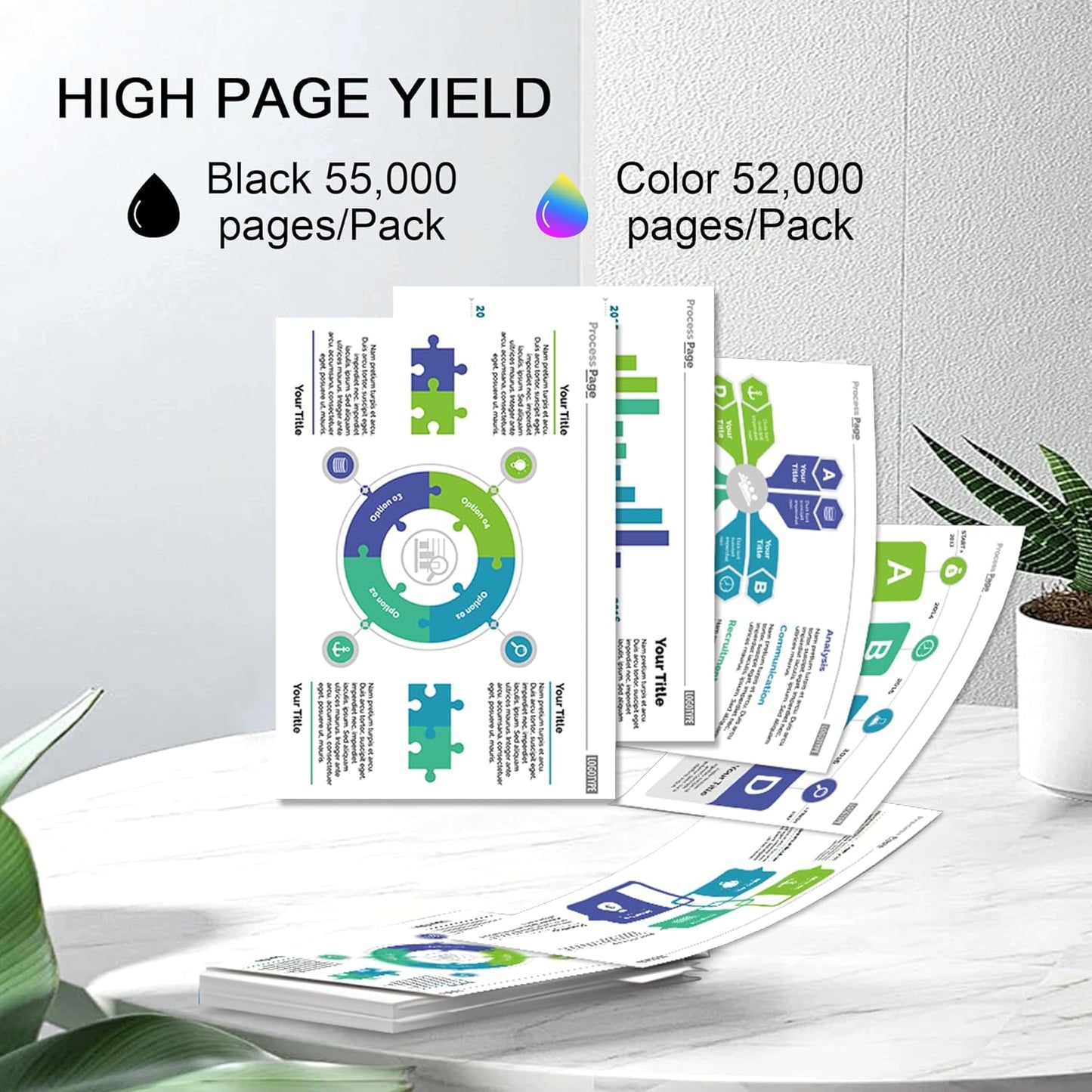 W9050MC W9051MC W9052MC W9053MC Compatible for W9050 Toner Cartridges Set, Works for Color Managed MFP E87640 E87650 E87660 E87640dn E87640z E87650z E87650dn Printers(4 Pack, BCMY)