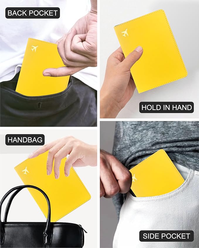 Passport Holder for Travel, RFID Blocking Waterproof PU Leather Travel Passport Cover Case Wallet