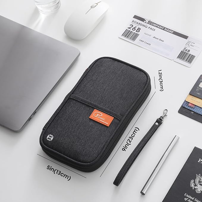 Family Passport Holder Organizer, RFID Blocking Travel Document Case, Lightweight Large Passport Cover Case Waterproof Bag Document Organizer for Women & Men