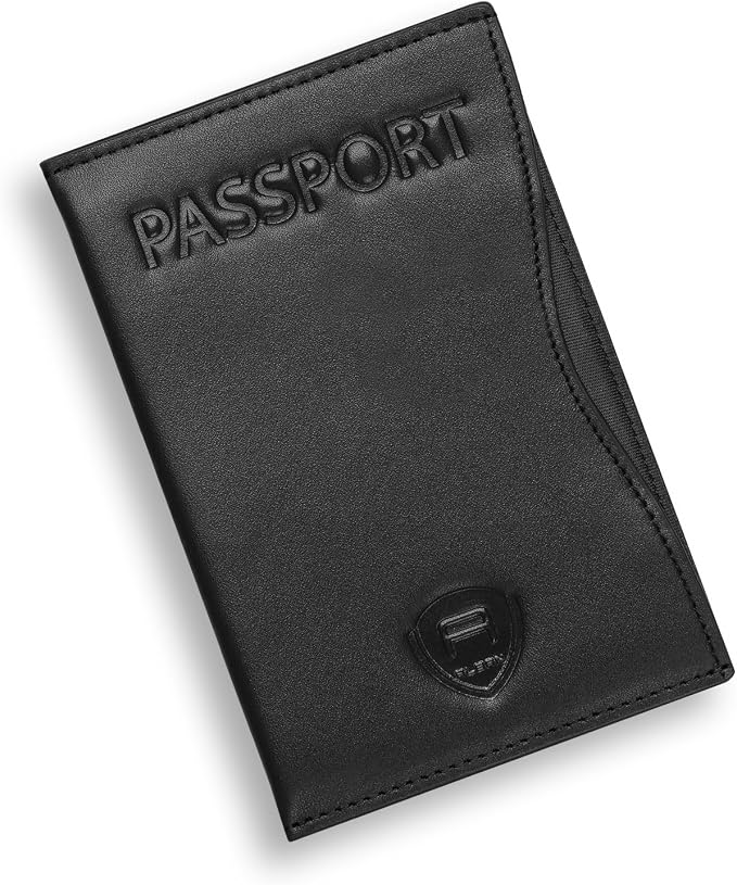 Alban RFID Passport Holder for Women & Men, Genuine Leather Passport Cover | RFID blocking design helps protect personal information while traveling, Slim genuine leather case for travel essentials