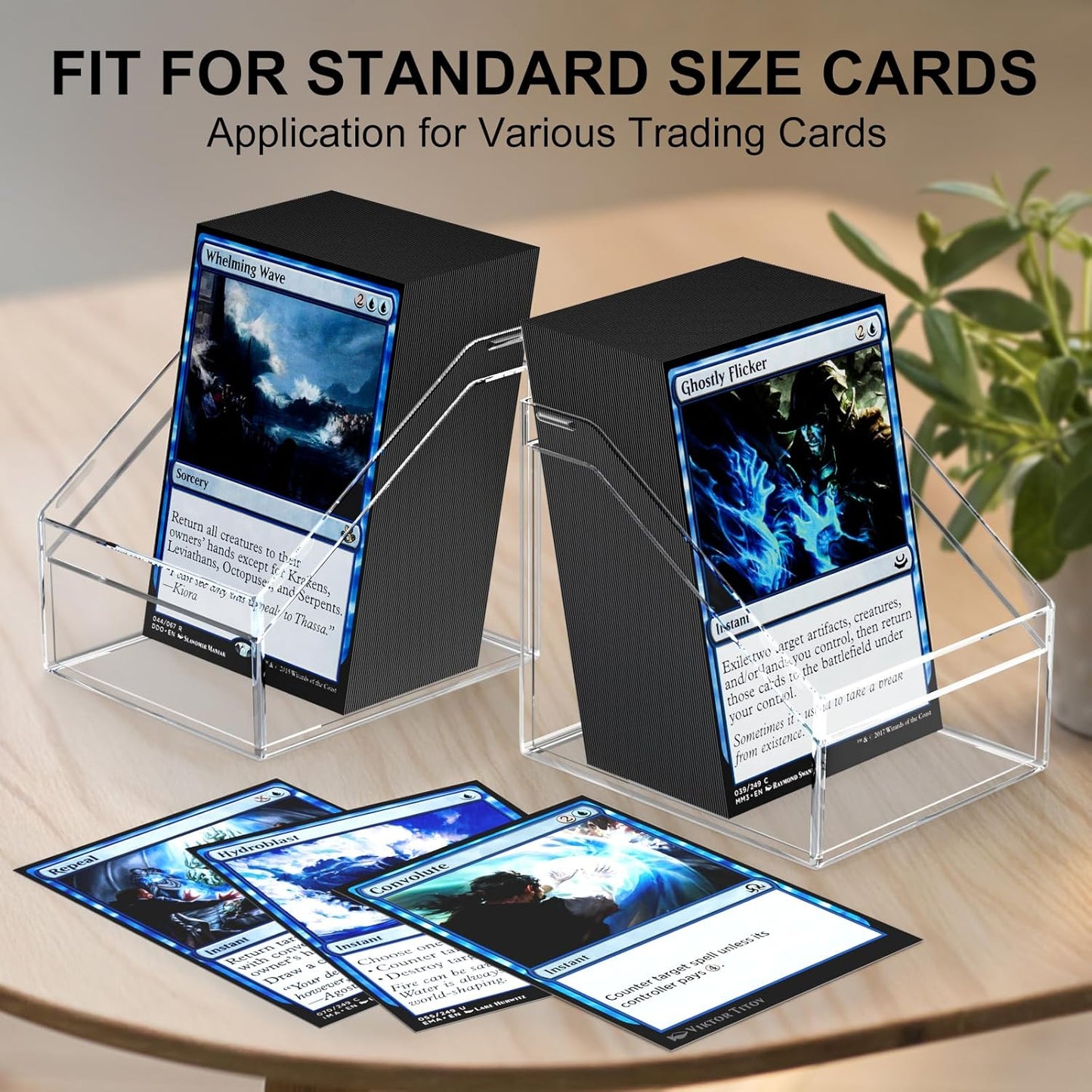 Mlikero Card Deck Cases, 6 Pack Acrylic Commander Deck Box Holding 100+ Sleeved Cards with 6 Dividers, Clear Card Storage Box Fit for MTG, TCG, Sports Cards