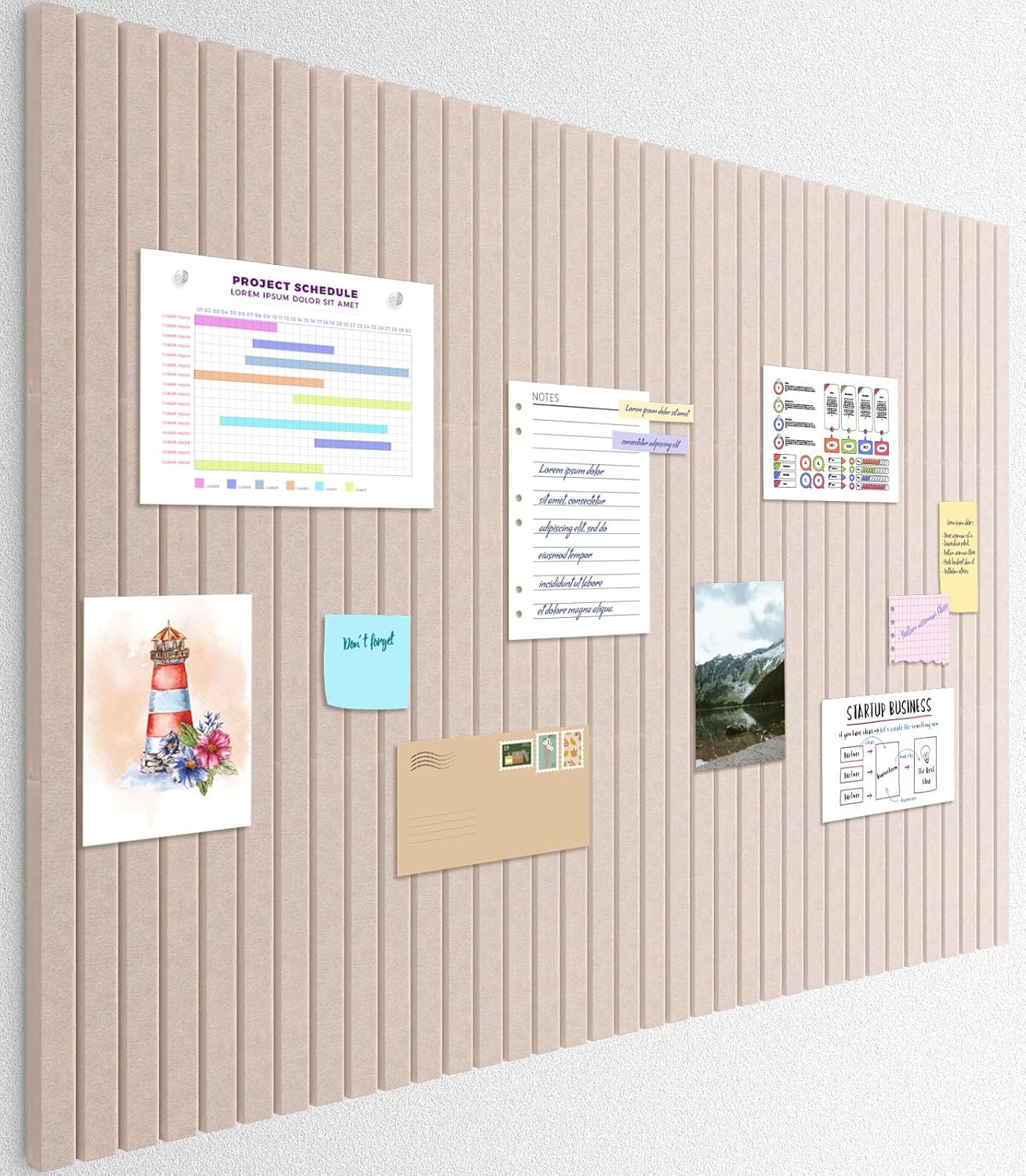 Smarpau 12 Pack Large Cork Board, 48"x36" Felt Bulletin Board, Corkboard with 35 Pushpins 50 Removable Security Stickers, Cork Boards for Office Home