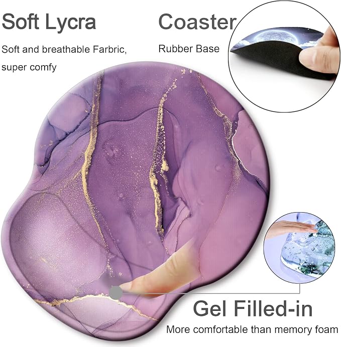 Ergonomic Mouse Pad with Wrist Rest Support,Gel Mouse Pads for Desk | Big Mousepad With Coaster Non-slip & Pain Relief for Computer, Home&Office Desk Decor