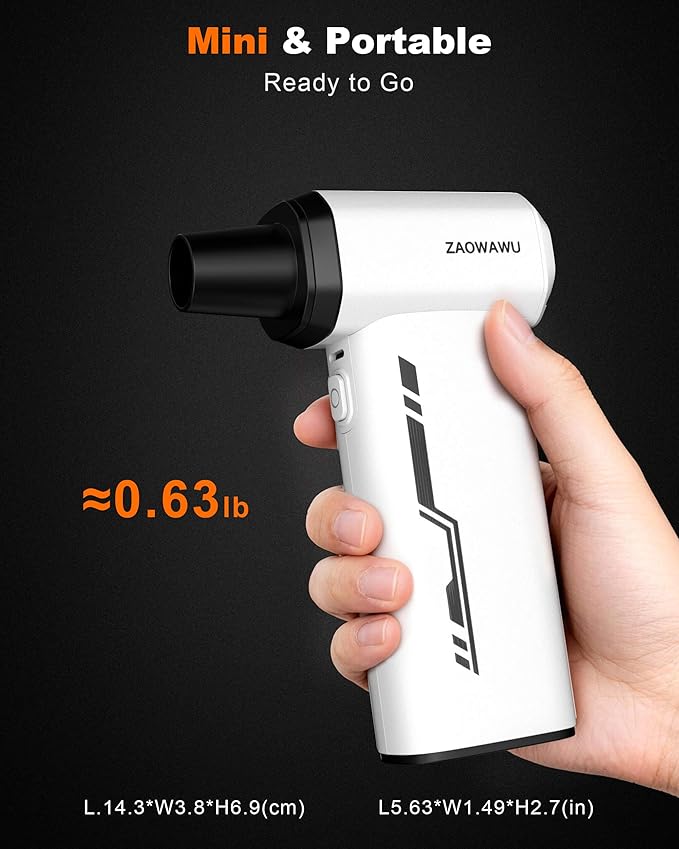 Electric Air Duster - 150000RPM Keyboard Duster for PC Cleaning, Cordless Compressed Air Duster Replaces Canned Air, 3-Gear Rechargeable Electronics Cleaner for Laptop, Car, Home & Office