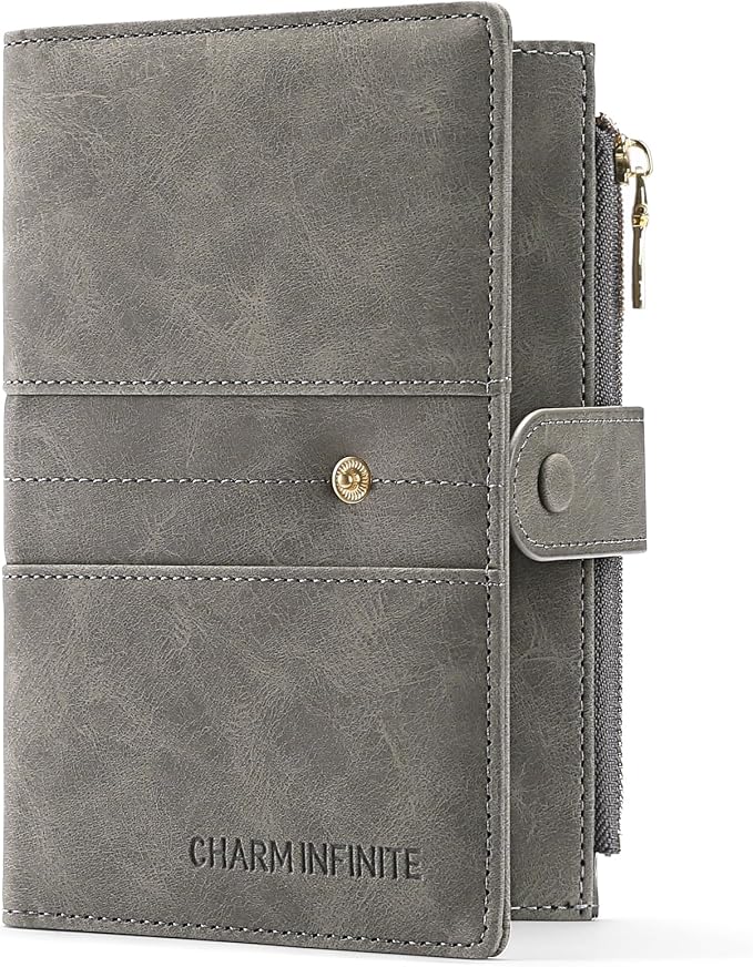 RFID Blocking Leather Passport Wallet Cover Case with Pen and Card Slots Travel Wallet for Women/Men Travel Must Haves Accessories