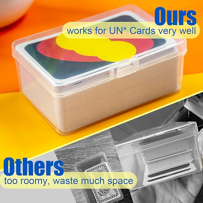 JINUPHION 4 Pcs Playing Card Case, Works for 112 Standard UN* Cards And Other Same Or Smaller Size Very Well, Plastic Clear Card Deck Box Storage,4 1/2" ×3 1/4" ×1 1/8" (NO Cards)