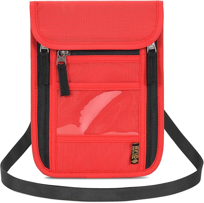 Neck Wallet Lightweight RFID Blocking Waterproof Travel Pouch Passport Wallets for Women Men