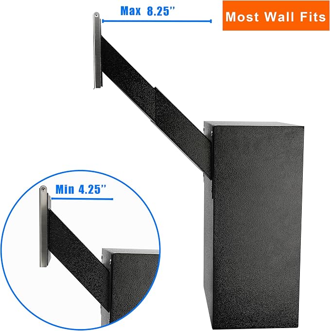 Through-the-Wall Locking Mailbox with Anti-Fishing Chute | Heavy-Duty Steel Mail Drop Box with Rainproof Cover & Adjustable Sleeve for Homes, Offices & Apartments, Black