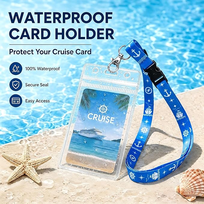 HONSIO 6 Pack Cruise Lanyard for Ship Cards, Cruise Essentials 2026 | Detachable Lanyards with Waterproof ID Badge Holders, Cruise Must Have for Carnival, Royal Caribbean, NCL