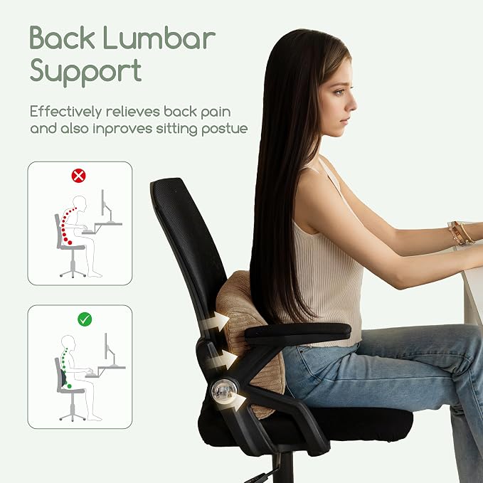 HIGOGOGO Lumbar Support Pillow for Recliner Chair/Accent Chair/Couch, Memory Foam Back Support Cushion for Elderly, Recliner Cushions for Back Rest, Pain Relief, Reading, Washable Cover, Coffee