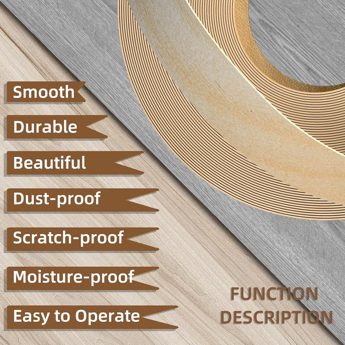GSCIT Club Birch Edge Banding, 3 inch x 25ft roll of Veneer Edge Banding Preglued Flexible, Real Wood Tape Banding