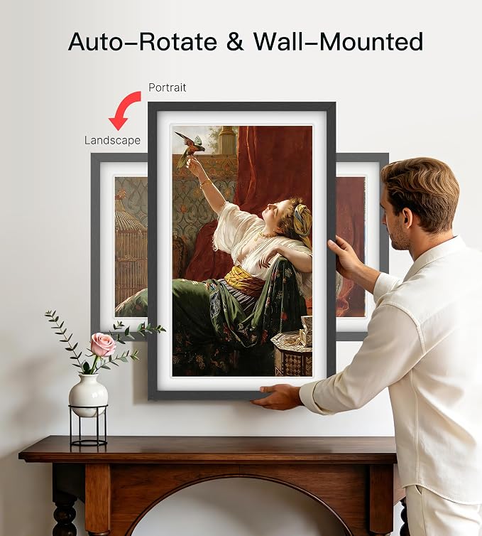 BIGASUO 21.5" Large Digital Picture Frame 64GB, Frameo Digital Photo Frames WiFi with 1920x1080 FHD IPS Touch Screen, Share Photos/Videos Via Frameo App/USB/SD, Photo Gifts for Parent and Grandparent