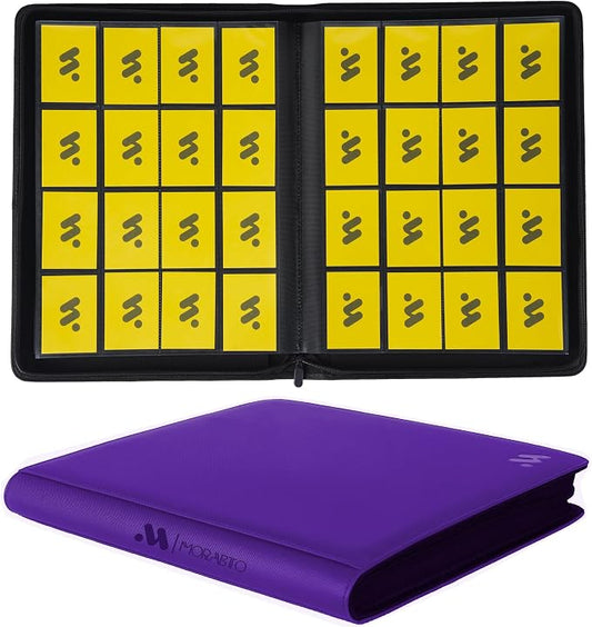 Card Binder 16 Pocket,Trading Card Binder Holds up to 1408 Cards with 44 Sleeves,Zipper Card Holder Album Compatible with TCG Card/Game Cards/Sports Card-Dark purple