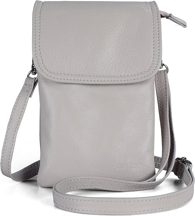 befen Genuine Leather Small Crossbody Bags for Women Cell Phone Travel Bag | Soft Real Leather, Adjustable Shoulder Strap, Card Slots, Compact Size, Daily Travel Shopping Outing Use, Phone Purse