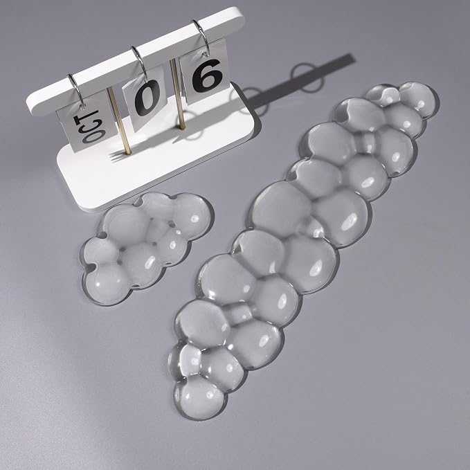 Ergonomic Cloud Gel Keyboard and Mouse Wrist Rest Set – White Clear Wrist Rest for Keyboard 60%/68%/75%, Comfort & Support for Typing and Gaming (Cloud)