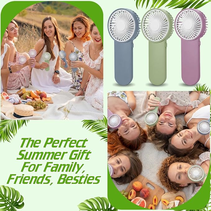 Sumind 6 Pcs Small Personal Portable Fan Mini Handheld Bulk 1 Speed Electric Cute Battery Powered for Neck Lash Makeup Women Men Travel Camping Indoor Outdoor Summer (Morandi)
