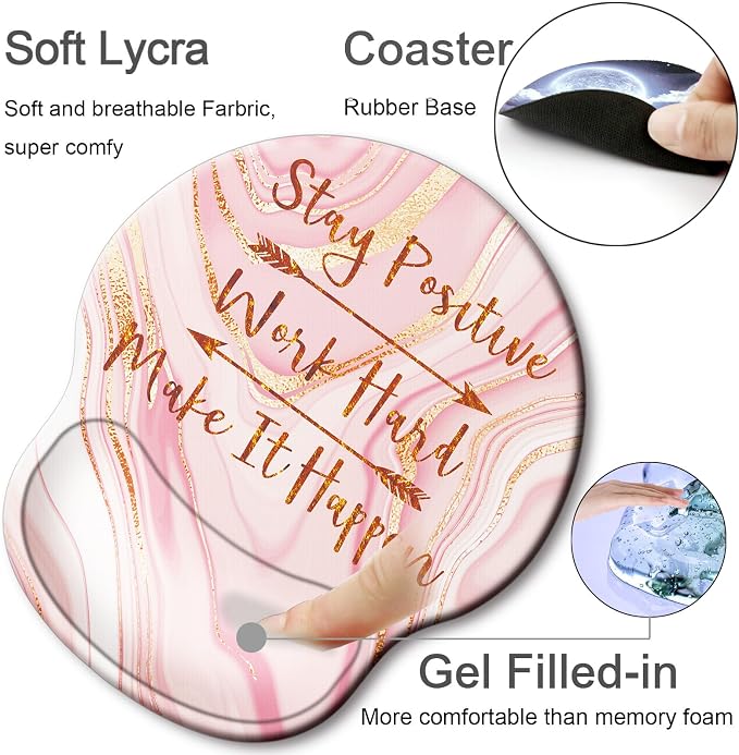 Ergonomic Mouse Pad with Wrist Rest Support,Gel Mouse Pads for Desk | Big Mousepad With Coaster Non-slip & Pain Relief for Computer, Home&Office Desk Decor