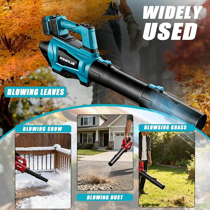 Cordless Leaf Blower Compatible with M Akita 18V Battery(No Battery) - 250MPH| 750CFM | 6 Speed Brushless Turbo Powerful Electric Leaf Blowers for Lawn Care, Patio, Blowing Leaves
