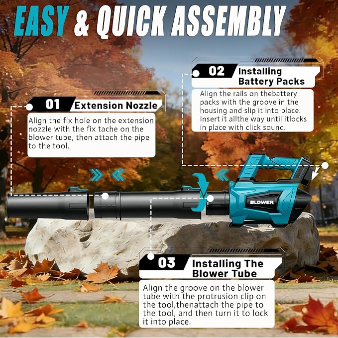 Cordless Leaf Blower Compatible with M Akita 18V Battery(No Battery) - 250MPH| 750CFM | 6 Speed Brushless Turbo Powerful Electric Leaf Blowers for Lawn Care, Patio, Blowing Leaves