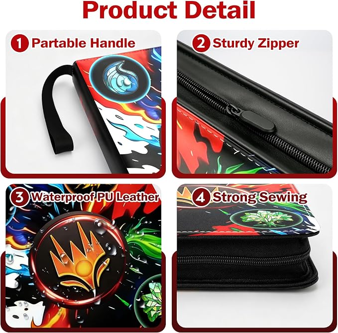 9 Pocket Card Binder for MTG/YGO/PTCG/Game Cards, Holds 720 Cards,Premium Card Collector Book for TCG Players,Toys Gifts for Kids(MTG-4)