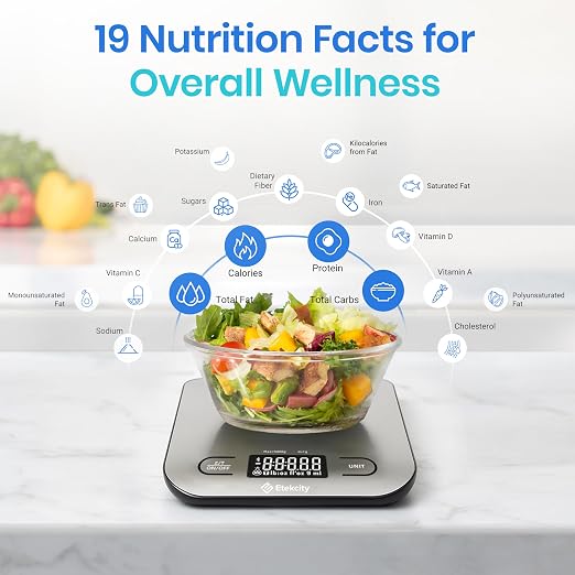 Etekcity Food Nutrition Scale, Digital Grams and Ounces, Large | Kitchen scale with tare, ideal for baking, weight loss, keto, meal prep, liquids and jewelry, 304 Stainless Steel