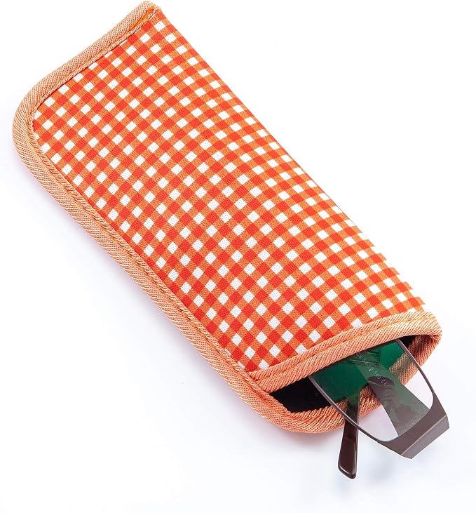 TRIUMPH VISION 3 Pack Reading Glasses Pouch Soft Case Eyeglass Sleeve Slim | Alternative to Bulky Case in bag, Lightweight Lined Padded Protect Optical lens Slip in, Cute Pattern Portable for Daily Use