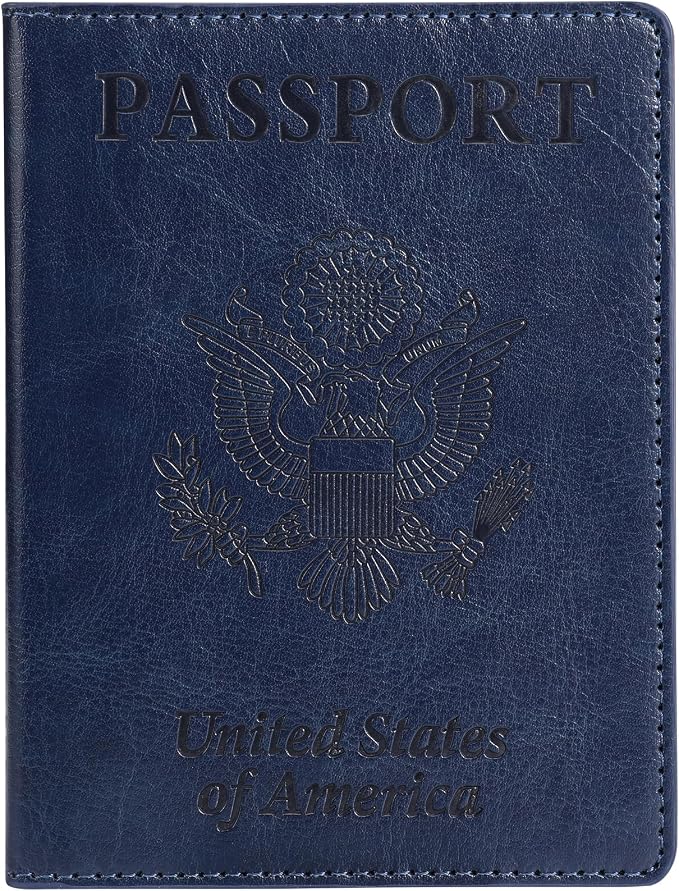 TIGARI Passport Holder for Travel Women Men, Valentines Day Gifts PU Leather Wallet Cover Case Sleeve, Waterproof Protected Document Organizer, Vacation Plane Cruise Travel Essentials
