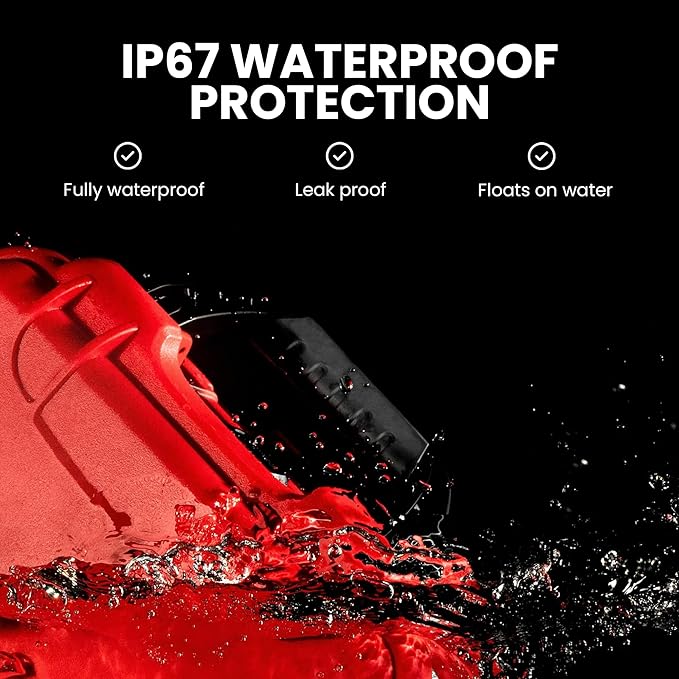 NANUK 909 Waterproof First Aid Box Empty – Durable, Medical First Aid Organizer Case, IP67-Rated, Dustproof, Impact-Resistant, and Floats (11.4" x 7.0" x 3.7") – Red