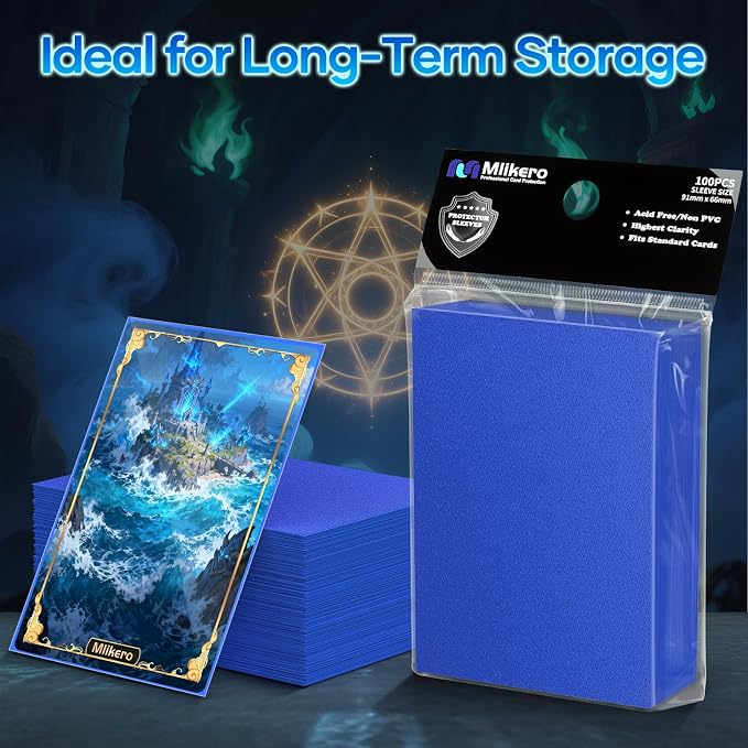 500 Count Matte Card Sleeves - Deck Protectors for MTG, Baseball, Sports & Game Cards (Matte Blue)