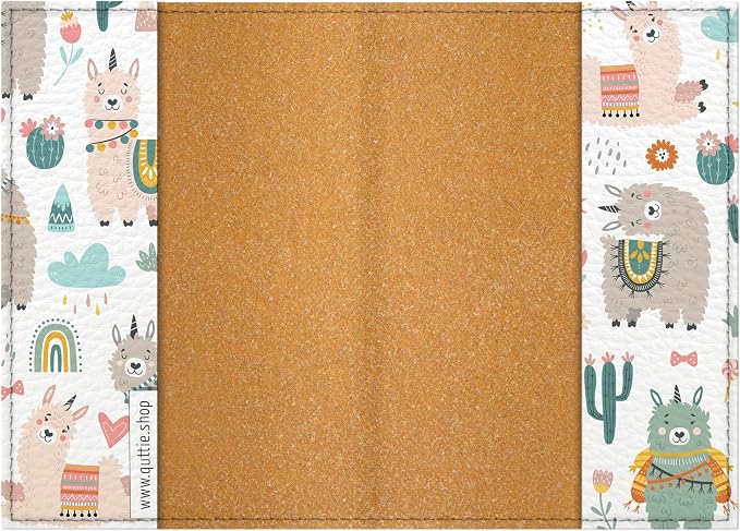 Passport Cover for Kids, Women and Men, Cute Travel Passport Holder (Cactus Lama Pattern)
