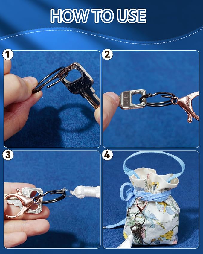 325PCS FIVEIZERO Keychain Making Kit - Keychain Clips with Key Ring, Lobster Claw Clasp, Swivel Snap Hook, Jumprings & Extender Chain for Crafts, DIY Projects & Purse Making Supplies (Rose Gold)