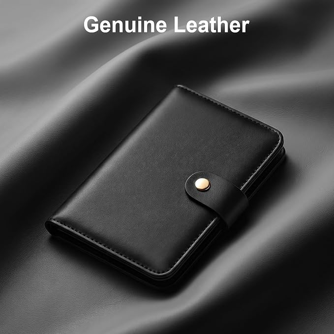 Travelambo Leather Passport Holder Cover Case, RFID Travel AirTag Wallet | Family Passport Wallet, RFID Blocking Credit Card Holder for Men & Women