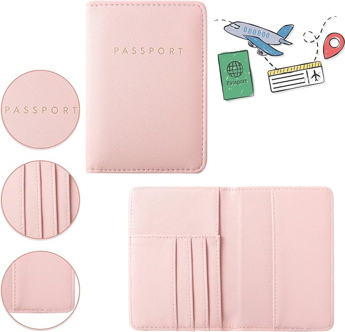 2 Pcs Passport Cover Holder for Travel Waterproof Leather Passport Wallet Case Book Travel Cruise Essentials for Women Men | 2 Pieces