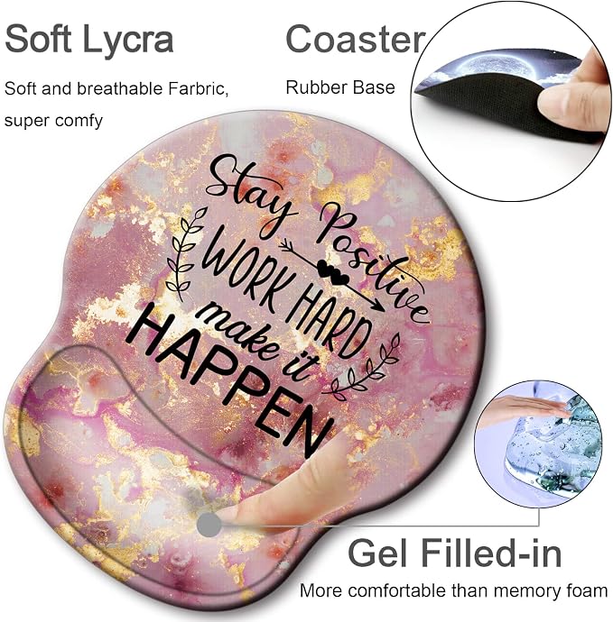 Ergonomic Mouse Pad with Wrist Rest Support,Gel Mouse Pads for Desk | Big Mousepad With Coaster Non-slip & Pain Relief for Computer, Home&Office Desk Decor