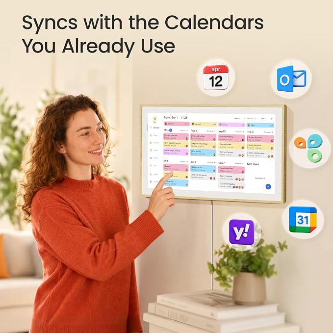 Dragon Touch 21.5 inch Digital Calendar Chore Chart – Digital Picture Frame, Smart Family Planner, Hearth Display Desk Digital Calendar Best Gift for Women, Mom,Christmas, Wedding