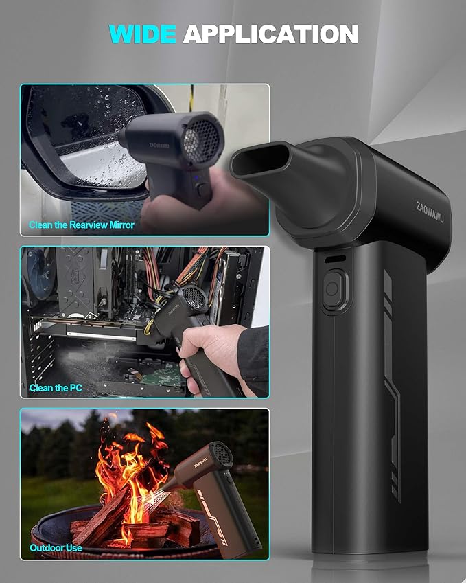 Electric Air Duster - 150000RPM Keyboard Duster for PC Cleaning, Cordless Compressed Air Duster Replaces Canned Air, 3-Gear Rechargeable Electronics Cleaner for Laptop, Car, Home & Office