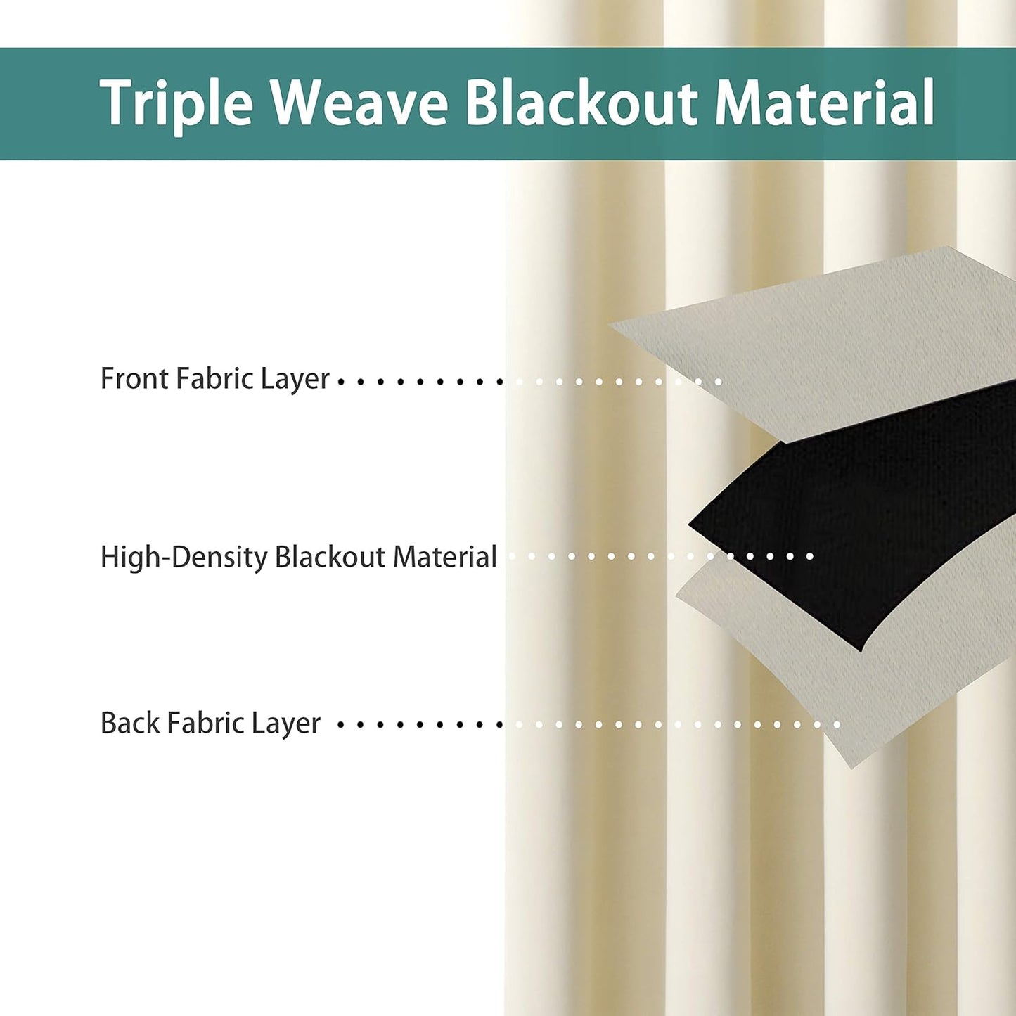 BONZER Room Divider Blackout Curtain Wide Room Darkening Total Privacy Wall Noise Reducing for Bedroom, 96L x 108W Inch (8L x 9W ft), 1 Panel, Cream