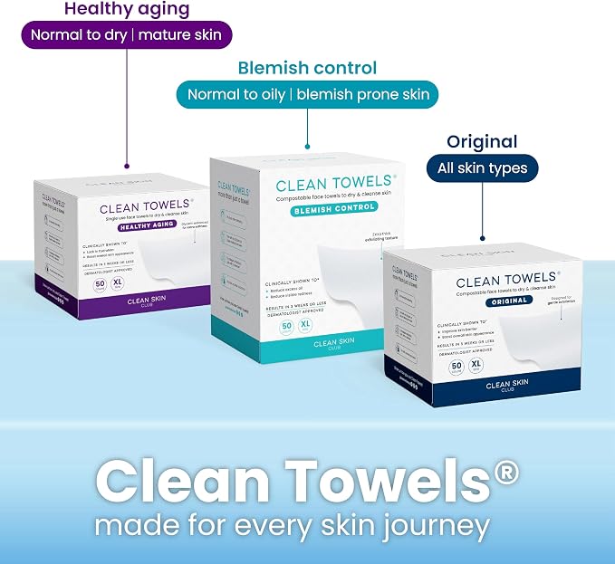 CLEAN SKIN CLUB Clear Acrylic Box for Clean Towels XL (NOT Included), Container For 50 Disposable Clean Towels XL, Face Towelettes Bathroom Counter Storage, Bin for Cleansing Facial Dry Wipes